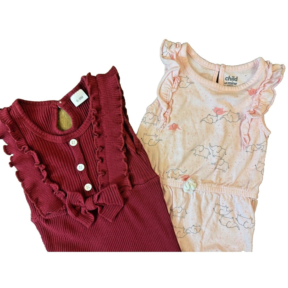 Baby Girl Clothes Lot 6/9 Months Pants Rompers Summer Outfits Bundle Lot Ruffles